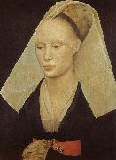 Rogier van der Weyden Kvinnoportratt France oil painting artist